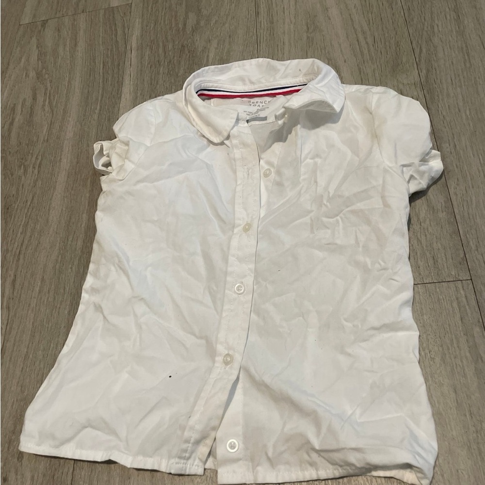 French Toast White Button Down Kids Shirt